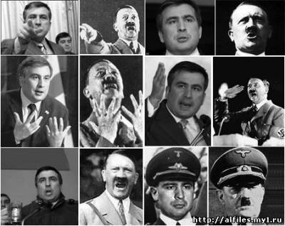 Карикатура на Саакашвили. Аналогии Саакашвили и Гитлера